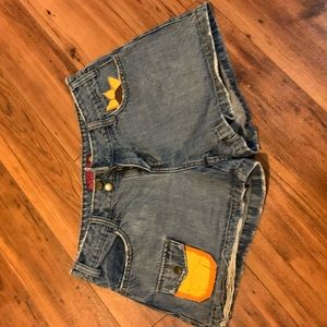 Vintage jeans shorts, hand painted